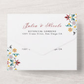 ヴィンテージ幾何クラシカル複雑な結婚モチーフ オールインワン招待状 (裏面)