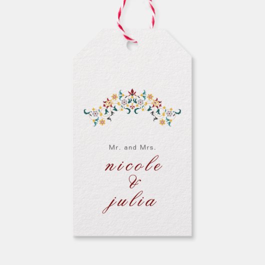 ヴィンテージ幾何クラシカル複雑な結婚モチーフ ギフトタグ (裏面)