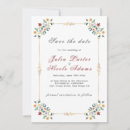 ヴィンテージ幾何クラシカル複雑な結婚モチーフ セーブザデート