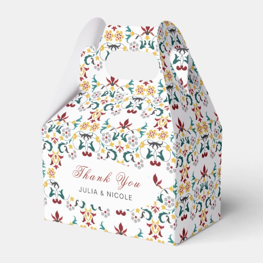 ヴィンテージ幾何クラシカル複雑な結婚モチーフ フェイバーボックス (正面サイド)