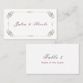 ヴィンテージ幾何クラシカル複雑な結婚モチーフ プレイスカード (正面/裏面)