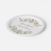 ヴィンテージ幾何クラシカル複雑な結婚モチーフ ペーパープレート (アングル)