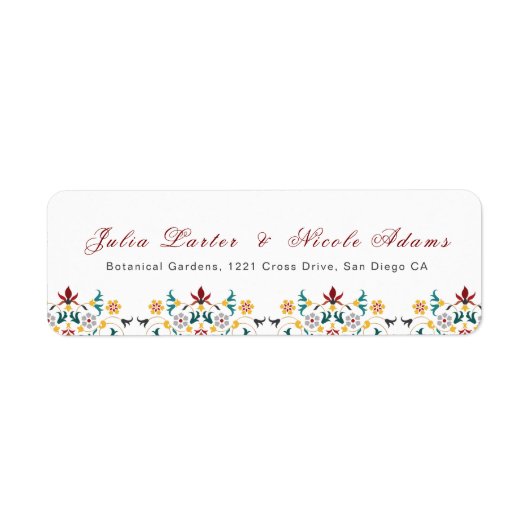 ヴィンテージ幾何クラシカル複雑な結婚モチーフ ラベル (正面)