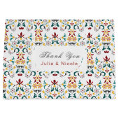 ヴィンテージ幾何クラシカル複雑な結婚モチーフ ラージペーパーバッグ (正面)