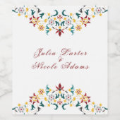 ヴィンテージ幾何クラシカル複雑な結婚モチーフ ワインラベル (シングルラベル)