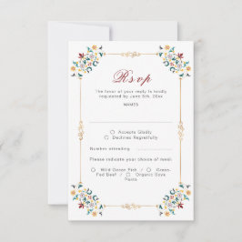 ヴィンテージ幾何クラシカル複雑な結婚モチーフ 出欠カード