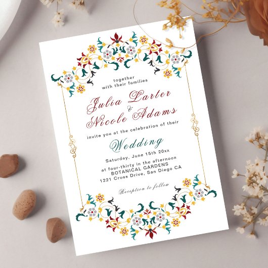 ヴィンテージ幾何クラシカル複雑な結婚モチーフ 招待状