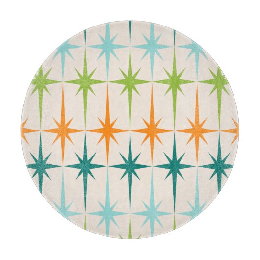 ヴィンテージ幾何スターバスト切断板 カッティングボード (正面)