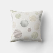 ヴィンテージ幾何学円の線のパターン白 クッション (裏面)