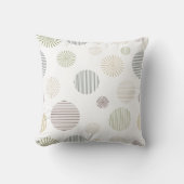 ヴィンテージ幾何学円の線のパターン白 クッション (正面)