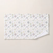 ヴィンテージ幾何学円の線のパターン白 バスタオルセット (ハンドタオル)