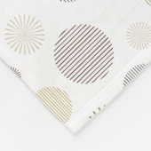 ヴィンテージ幾何学円の線のパターン白 フリースブランケット (角)