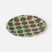 ヴィンテージ幾何学円ドット宝曼荼羅 ペーパープレート (アングル)