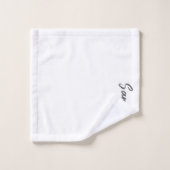 ヴィンテージ幾何学模様ベージュのオレンジ色の白の名前 バスタオルセット (ウォッシュタオル)