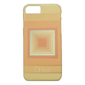 ヴィンテージ幾何学模様(ソフト黄色とオレンジ) Case-Mate iPhoneケース (裏面)