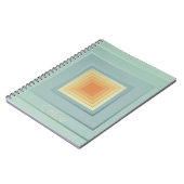 ヴィンテージ幾何学模様（淡青色と黄色） ノートブック (左側)