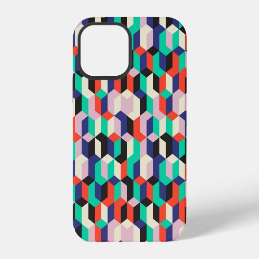 ヴィンテージ幾何学的なダイヤモンド型の模様 iPhoneケース (裏面)