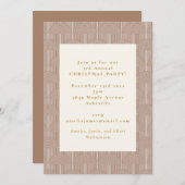 ヴィンテージ幾何学的なブラウンのアーチラインのクリスマスパーティー 招待状 (正面/裏面)