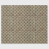 ヴィンテージ幾何学的な黒と金ゴールドパターン ラッピングペーパー (フラット)