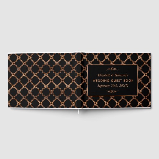 ヴィンテージ幾何学的アールデコギャツビー結婚ズ ゲストブック (全面)