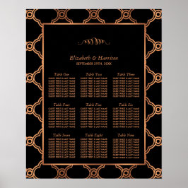 ヴィンテージ幾何学的アールデコギャツビー結婚ズ・シーティング ポスター