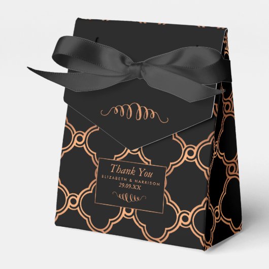 ヴィンテージ幾何学的アールデコギャツビー結婚ズ フェイバーボックス (正面サイド)