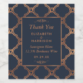 ヴィンテージ幾何学的アールデコギャツビー結婚ズ ワインラベル (シングルラベル)