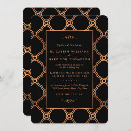 ヴィンテージ幾何学的アールデコギャツビー結婚ズ 招待状