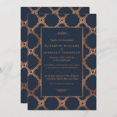 ヴィンテージ幾何学的アールデコギャツビー結婚ズ 招待状 (正面/裏面)
