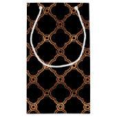 ヴィンテージ幾何学的アールデコギャツビー結婚式の引き出物 スモールペーパーバッグ (裏面)