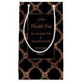 ヴィンテージ幾何学的アールデコギャツビー結婚式の引き出物 スモールペーパーバッグ (正面)