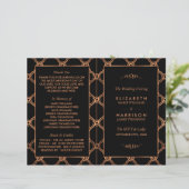 ヴィンテージ幾何学的アールデコギャツビー結婚式 プログラム (スタンド正面)