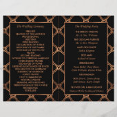 ヴィンテージ幾何学的アールデコギャツビー結婚式 プログラム (裏面)