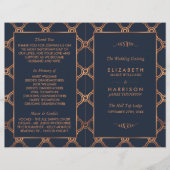 ヴィンテージ幾何学的アールデコギャツビー結婚式 プログラム (正面)