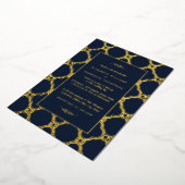 ヴィンテージ幾何学的アールデコ結婚ギャツビー実在ズ 箔招待状 (回転した状態)