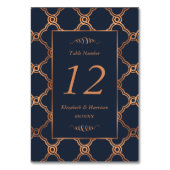 ヴィンテージ幾何学的アールデコ結婚ギャツビー数 テーブルナンバー (裏面)