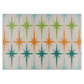 ヴィンテージ幾何学的スターバストガラス切断板 カッティングボード (正面)