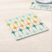 ヴィンテージ幾何学的スターバストスクエアコースター スクエアペーパーコースター (アングル)