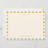 ヴィンテージ幾何学的パステルパーソナライズされたズベビーシャワー サンキューカード (正面)