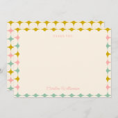 ヴィンテージ幾何学的パステルパーソナライズされたズベビーシャワー サンキューカード (正面/裏面)