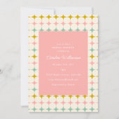 ヴィンテージ幾何学的パステルMCMピンクブライダルシャワー 招待状 (正面)