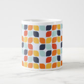 ヴィンテージ幾何学的パターン ジャンボコーヒーマグカップ (正面)