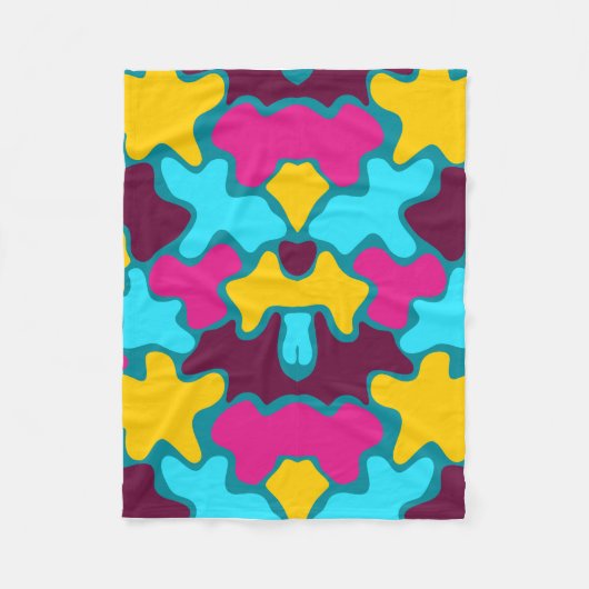 ヴィンテージ幾何学的パターン フリースブランケット (正面)