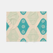 ヴィンテージ幾何学的パターン フリースブランケット (正面(横))