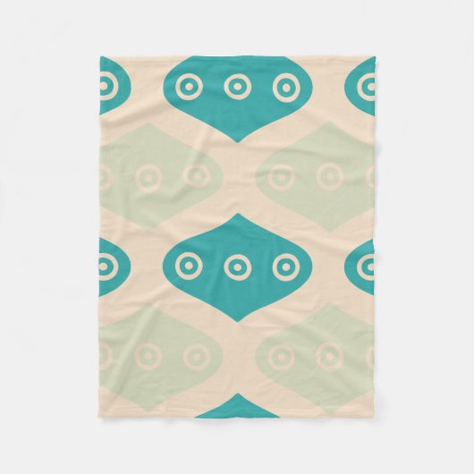 ヴィンテージ幾何学的パターン フリースブランケット (正面)