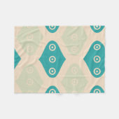 ヴィンテージ幾何学的パターン フリースブランケット (正面(横))