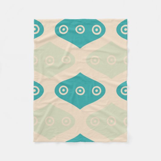 ヴィンテージ幾何学的パターン フリースブランケット (正面)