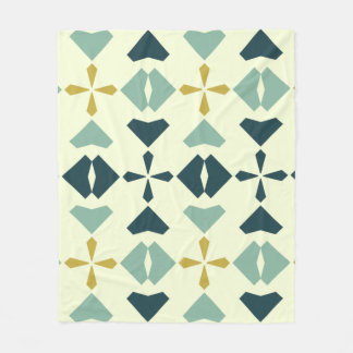 ヴィンテージ幾何学的パターン フリースブランケット