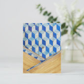 ヴィンテージ幾何学的3dパターン(木目) ポストカード (スタンド正面)