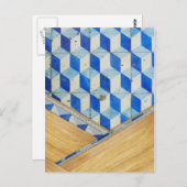 ヴィンテージ幾何学的3dパターン(木目) ポストカード (正面/裏面)